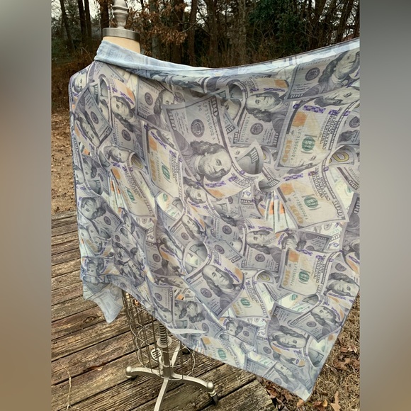 Large Money Print Scarf - Picture 7 of 16